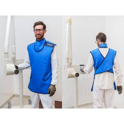 REGO - Dental Apron User/Patient cover with thyroid collar -RTG zástera+golier, buttons