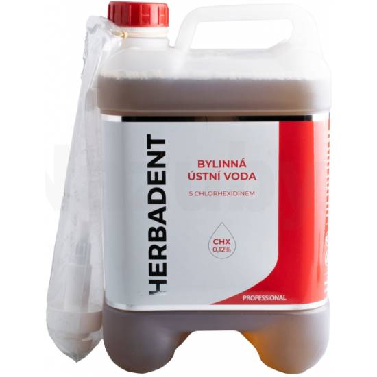Herbadent - Professional bylinná ústna voda s chlórhexidínom 0,12% 5l