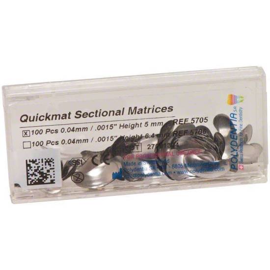 POLYDENTIA - Quickmat sectional matrices, 0.04mm 5mm 100 pcs